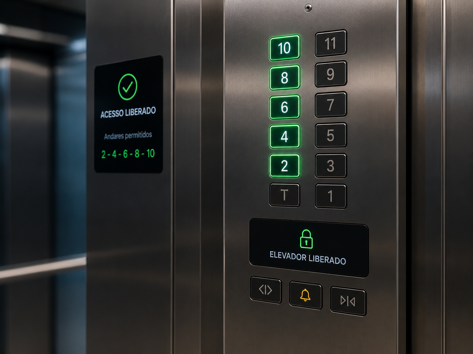 Liberação do elevador apenas para os andares permitidos
